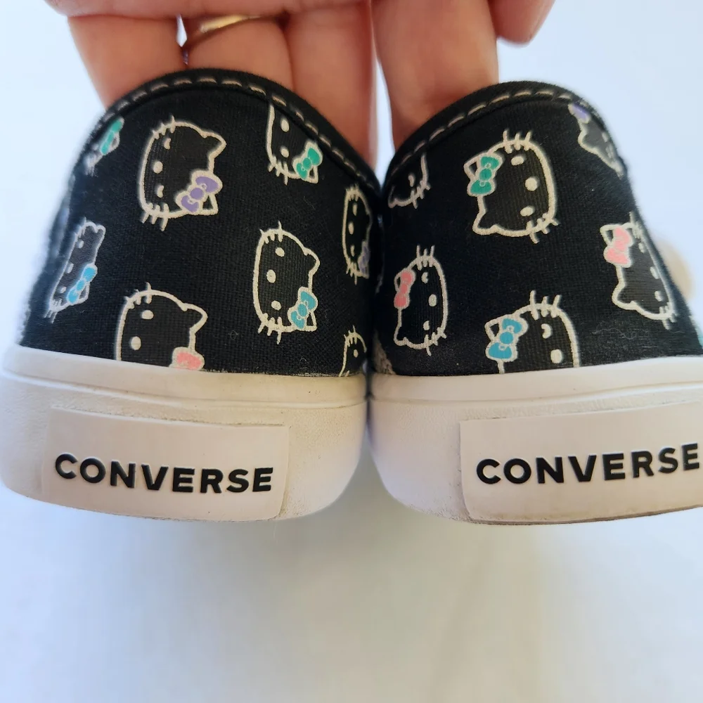 Converse Hello Kitty Print Collab Chuck Taylor Low Sneakers Black Cute Cat 7 - Picture 7 of 16